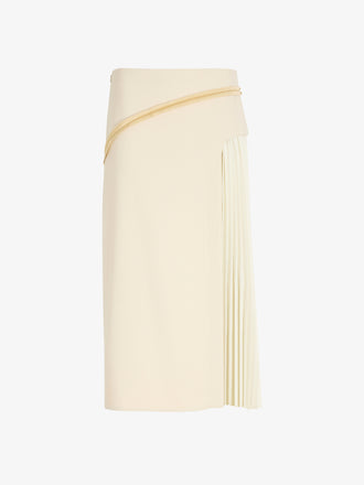 Proenza Schouler Still Life image of Justine Skirt in Bonded Wool Satin in Off White Tahini
