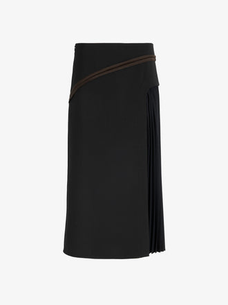 Proenza Schouler Still Life image of Justine Skirt in Bonded Wool Satin in Black Mink