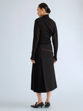 Proenza Schouler Front full length image of model wearing Ismene Pant In Wool Scuba in Black