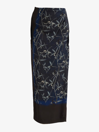 Proenza Schouler Still Life image of Anais Skirt in Printed Stretch Cady in Ink Multi