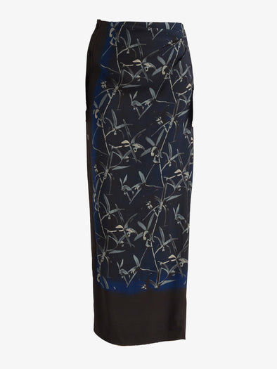 Proenza Schouler Still Life image of Anais Skirt in Printed Stretch Cady in Ink Multi