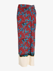 Proenza Schouler Still Life image of Anais Skirt in Printed Stretch Cady in Madder Multi