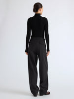 Proenza Schouler Back full length image of model wearing Aitana Pant in Tropical Wool in Black