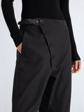 Proenza Schouler Detail image of model wearing Aitana Pant in Tropical Wool in Black