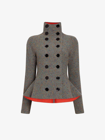 Proenza Schouler Still Life image of Capucine Jacket in Donegal Knit in Blue Multi