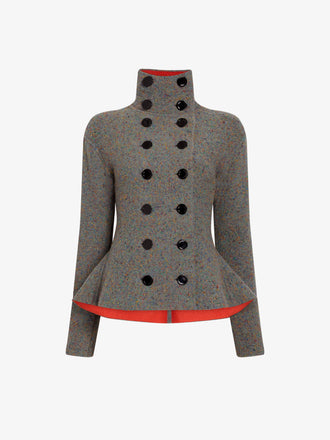 Proenza Schouler Still Life image of Capucine Jacket in Donegal Knit in Blue Multi