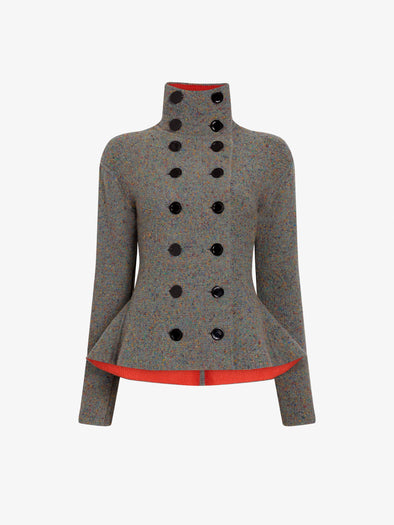 Proenza Schouler Still Life image of Capucine Jacket in Donegal Knit in Blue Multi