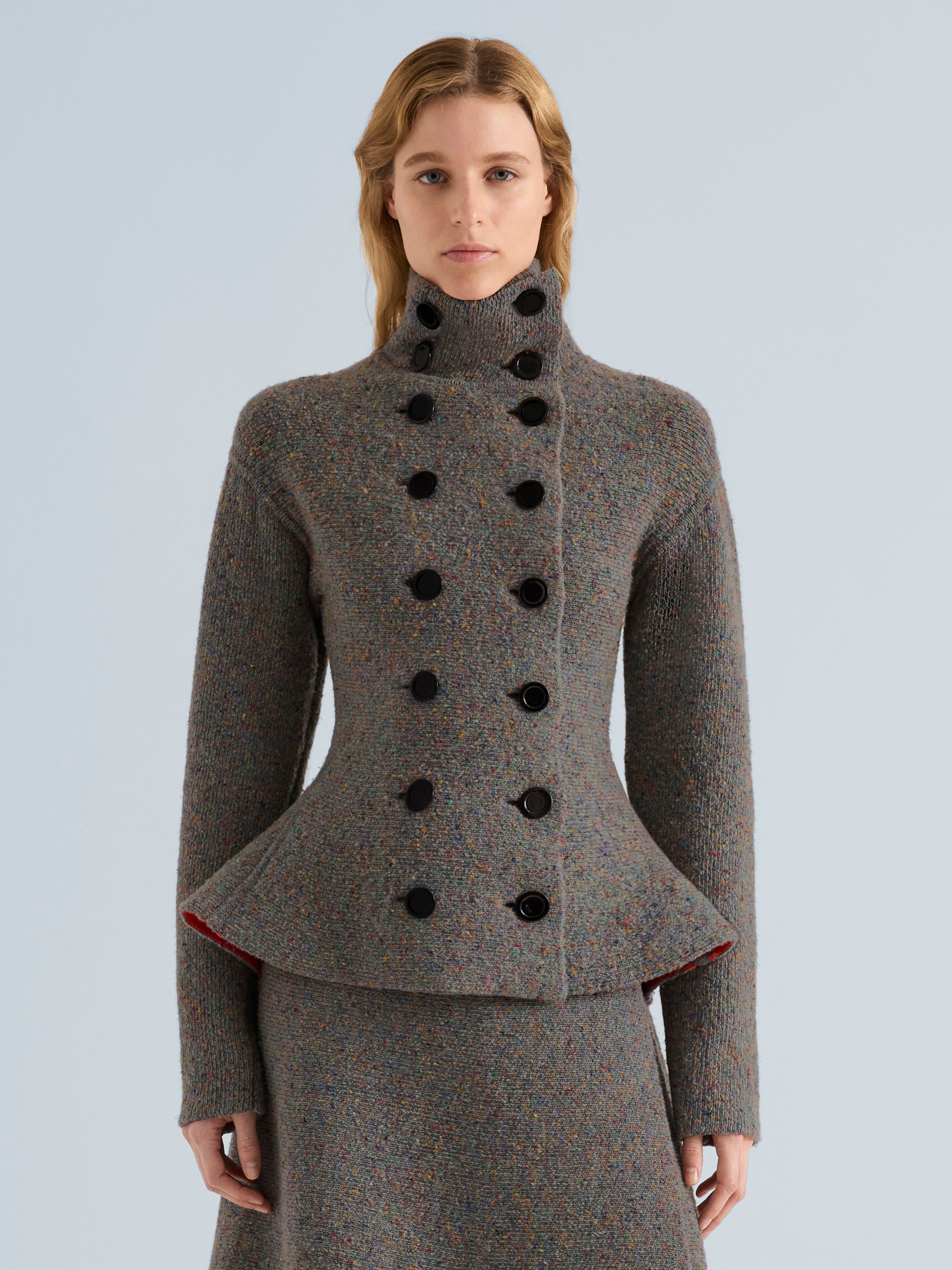 Capucine Jacket in Donegal Knit - Blue Multi