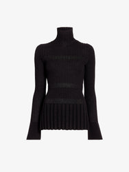 Proenza Schouler Still Life image of Rosario Top in Textured Merino Wool in Black