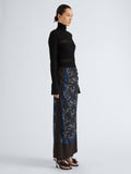 Proenza Schouler Side full length image of model wearing Rosario Top in Textured Merino Wool in Black