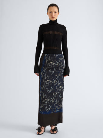 Proenza Schouler Front full length image of model wearing Daria Jacket In Plaid Wool Suiting in Grey Multi