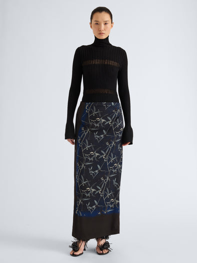 Proenza Schouler Front full length image of model wearing Daria Jacket In Plaid Wool Suiting in Grey Multi