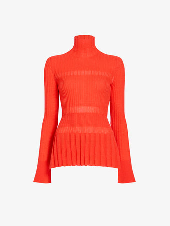 Proenza Schouler Still Life image of Rosario Top in Textured Merino Wool in Orange