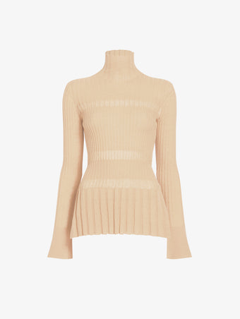 Proenza Schouler Still Life image of Rosario Top in Textured Merino Wool in Taupe