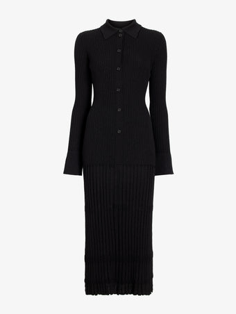 Proenza Schouler Still Life image of Rosario Dress in Textured Merino Wool in Black