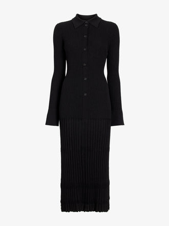 Proenza Schouler Still Life image of Rosario Dress in Textured Merino Wool in Black