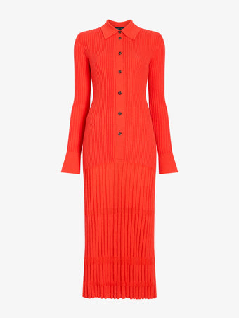 Proenza Schouler Still Life image of Rosario Dress in Textured Merino Wool in Orange