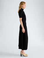 Proenza Schouler Side full length image of model wearing Mathilde Dress in Compact Stretch Viscose in Black