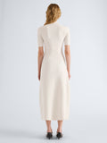 Proenza Schouler Back full length image of model wearing Mathilde Dress in Compact Stretch Viscose in Off White