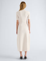 Proenza Schouler Back full length image of model wearing Mathilde Dress in Compact Stretch Viscose in Off White