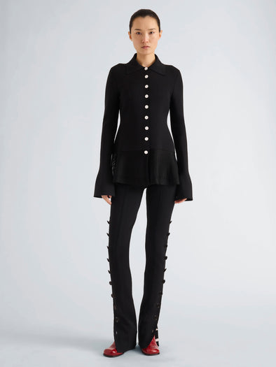 Proenza Schouler Front full length image of model wearing Martina Pant in Compact Stretch Viscose in Black