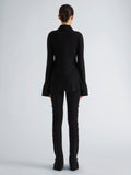 Proenza Schouler Back full length image of model wearing Martina Pant in Compact Stretch Viscose in Black