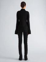 Proenza Schouler Back full length image of model wearing Martina Pant in Compact Stretch Viscose in Black