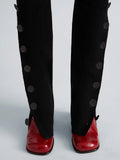 Proenza Schouler Detail image of model wearing Martina Pant in Compact Stretch Viscose in Black