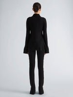 Proenza Schouler Back full length image of model wearing Martina Pant in Compact Stretch Viscose in Black