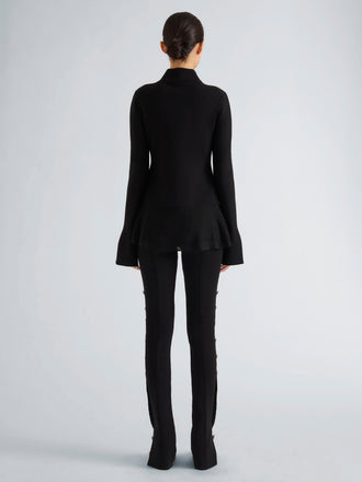 Proenza Schouler Back full length image of model wearing Martina Pant in Compact Stretch Viscose in Black