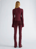 Proenza Schouler Back full length image of model wearing Martina Pant in Compact Stretch Viscose in Amarone