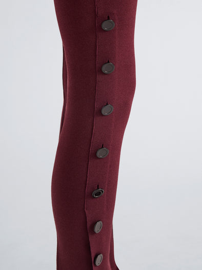 Proenza Schouler Detail image of model wearing Martina Pant in Compact Stretch Viscose in Amarone