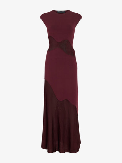 Proenza Schouler Still Life image of Maissa Dress in Compact Stretch Viscose in Amarone