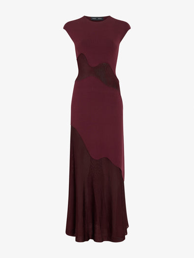 Proenza Schouler Still Life image of Maissa Dress in Compact Stretch Viscose in Amarone