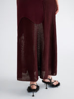 Proenza Schouler Detail image of model wearing Maissa Dress in Compact Stretch Viscose in Amarone