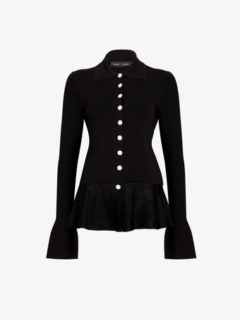 Proenza Schouler Still Life image of Martina Jacket in Compact Stretch Viscose in Black