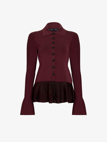 Proenza Schouler Still Life image of Martina Jacket in Compact Stretch Viscose in Amarone