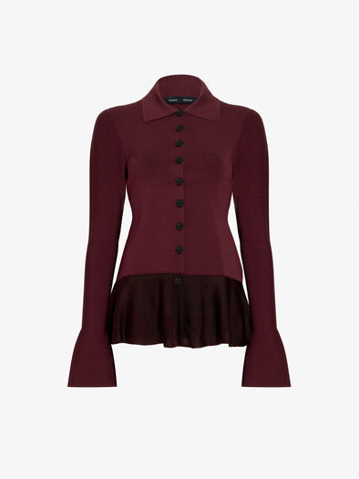 Proenza Schouler Still Life image of Martina Jacket in Compact Stretch Viscose in Amarone