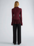 Proenza Schouler Back full length image of model wearing Martina Jacket in Compact Stretch Viscose in Amarone