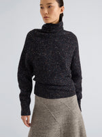 Proenza Schouler Front full length image of model wearing Laney Jacket In Semigloss Leather in Black