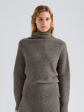 Proenza Schouler Front cropped image of model wearing Abie Sweater in Donegal Knit in Blue Multi