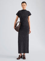 Proenza Schouler Full Length Front On Model image of Abie Dress in Donegal Knit in Black Multi