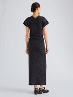 Proenza Schouler Full Length Back On Model image of Abie Dress in Donegal Knit in Black Multi