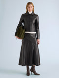 Proenza Schouler Front Full Length image of model wearingKenza Jacket in Nappa Leather in Black
