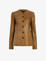Proenza Schouler Still Life image of Annemarie Jacket in Nappa Leather in Dark Khaki
