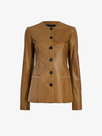 Proenza Schouler Still Life image of Annemarie Jacket in Nappa Leather in Dark Khaki