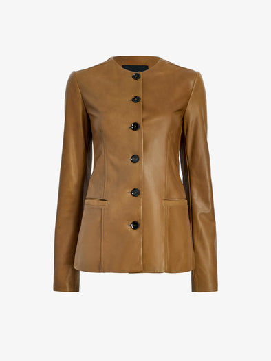 Proenza Schouler Still Life image of Annemarie Jacket in Nappa Leather in Dark Khaki