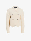 Proenza Schouler Still Life image of Lorna Jacket in Striated Suiting in Ecru