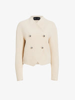 Proenza Schouler Still Life image of Lorna Jacket in Striated Suiting in Ecru