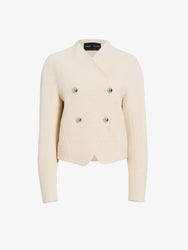 Proenza Schouler Still Life image of Lorna Jacket in Striated Suiting in Ecru